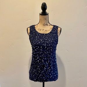 Ann Taylor | ruffle polka dot tank